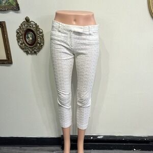 True Royal White Eyelet Cropped Tailored Pants Trousers Size 4‎